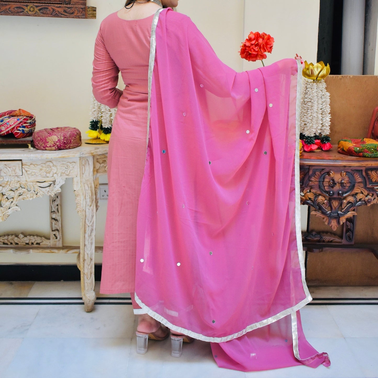 Blush Lurex Suit Set