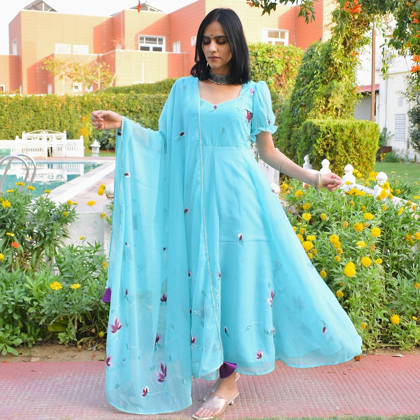 Soothing Sea Kali Handpainted Suit Set