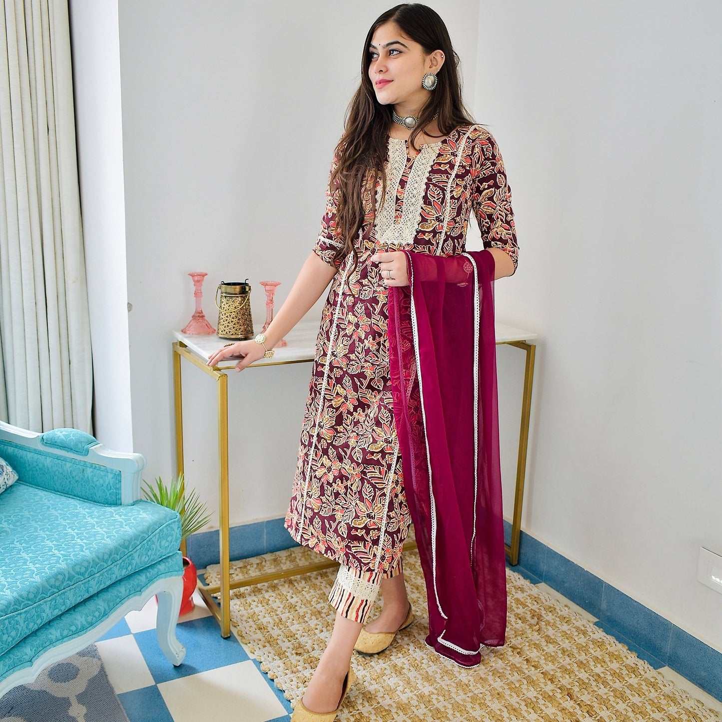 Raspberry Cotton Suit Set