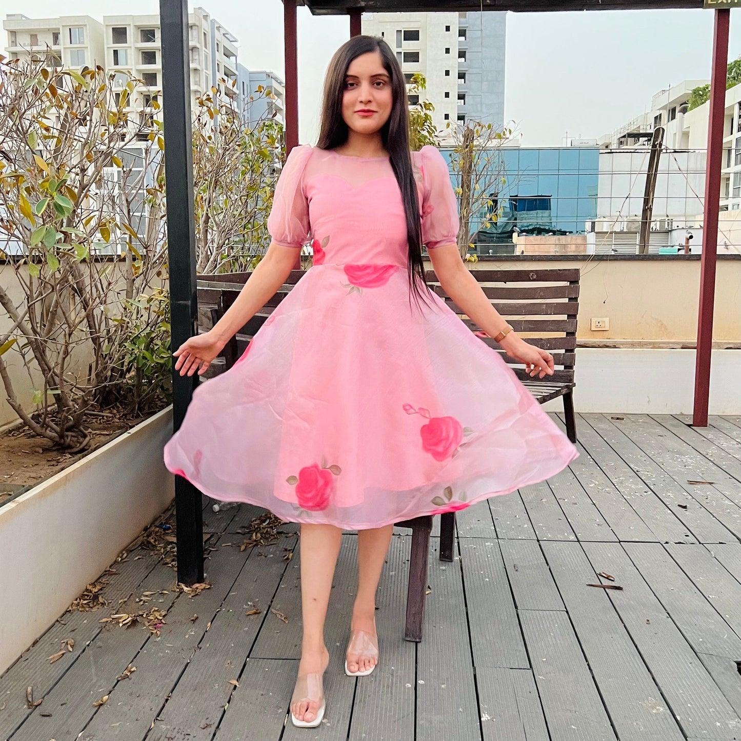 Blush Rose Handpainted Dress