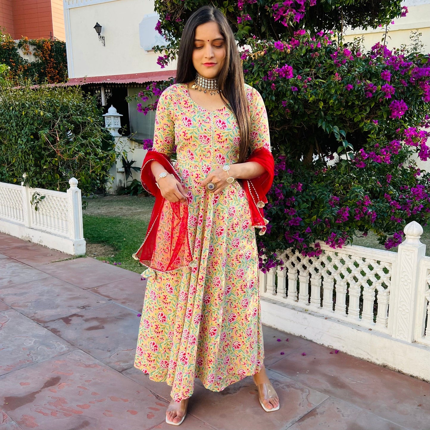 Ivory Ciara Handblock Suit Set