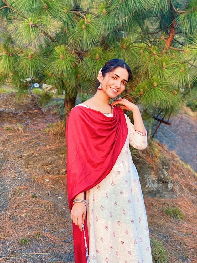 Ivory Handblock Suit Set