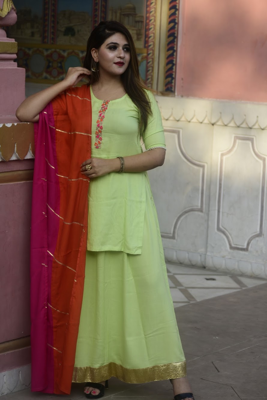 Lime Green Lehenga set