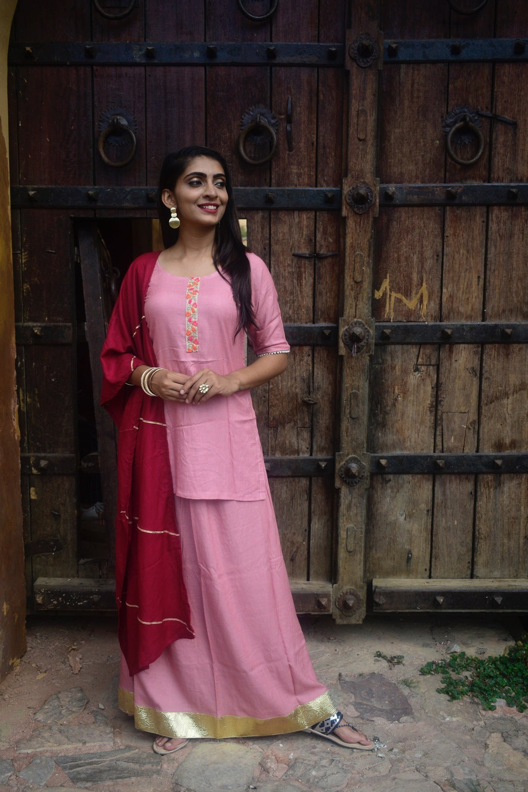 Powder Pink Ethnic Lehenga Set