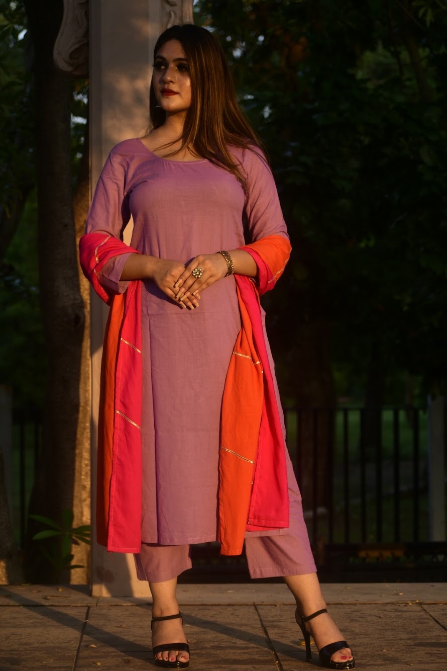 Lilac Ethnic Suit Set