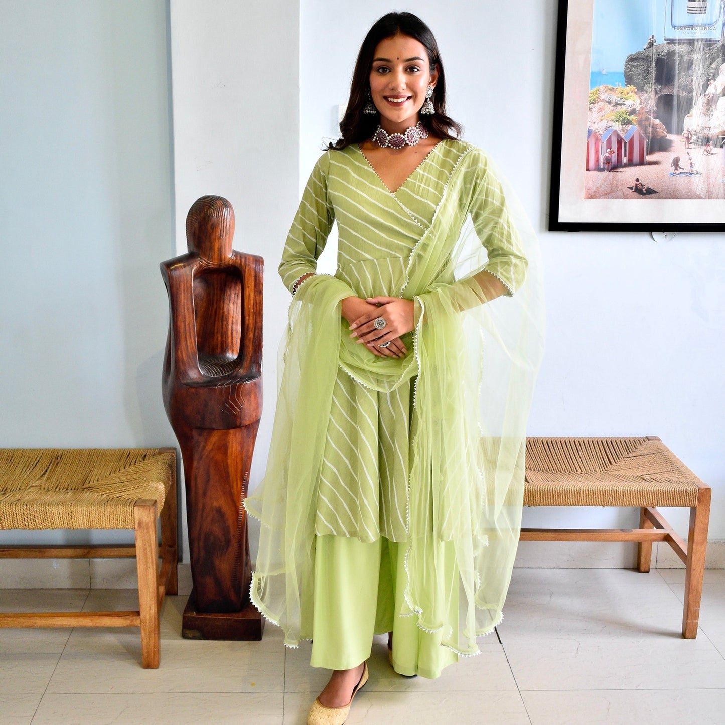 Green Leharia Sharara Suit Set