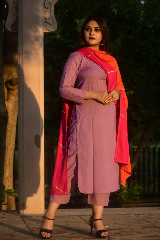 Lilac Ethnic Suit Set