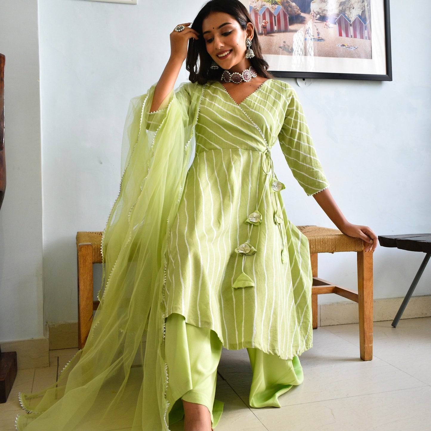 Green Leharia Sharara Suit Set