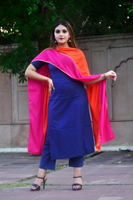 Navy Ethnic Suit Set