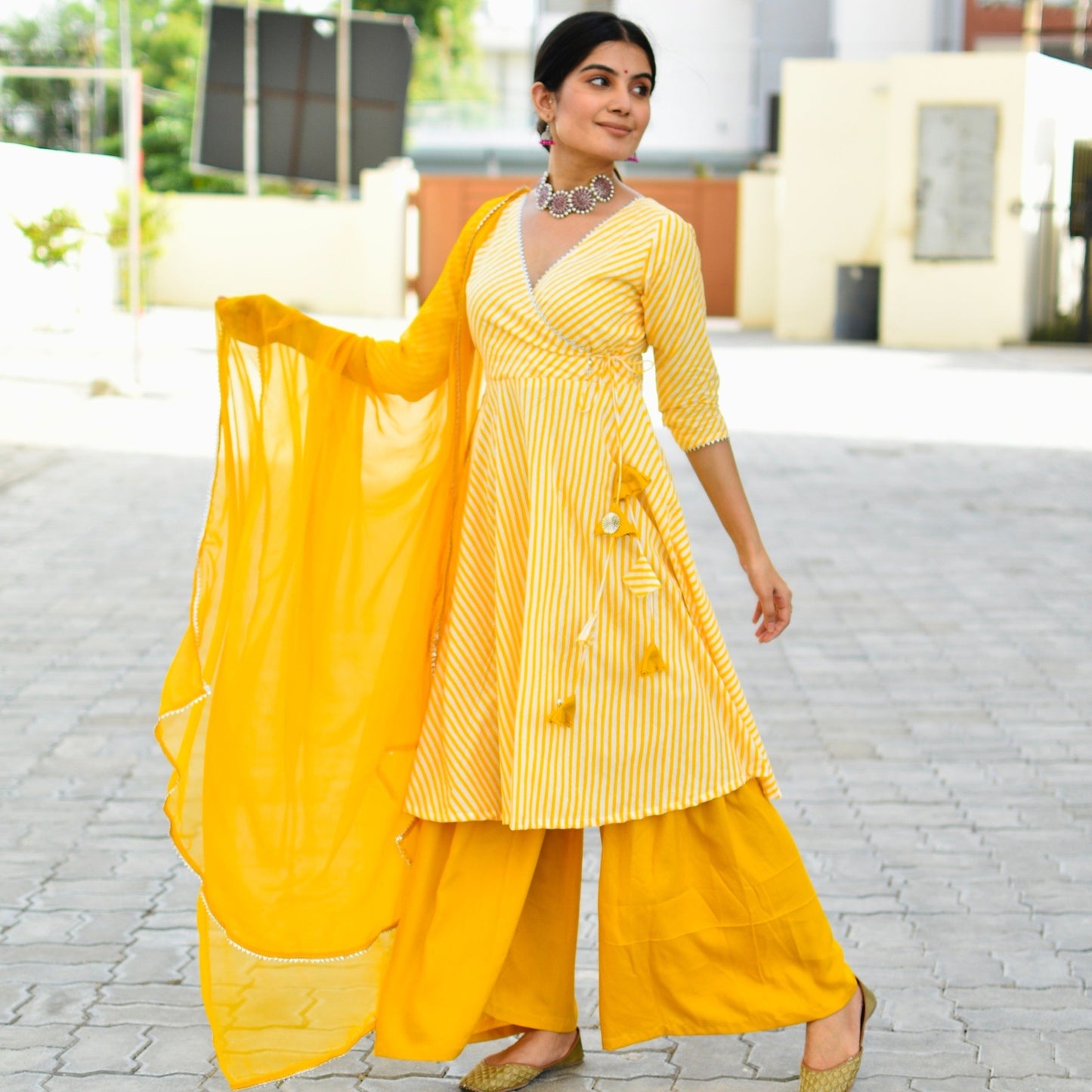 Yellow Leharia Sharara Suit Set