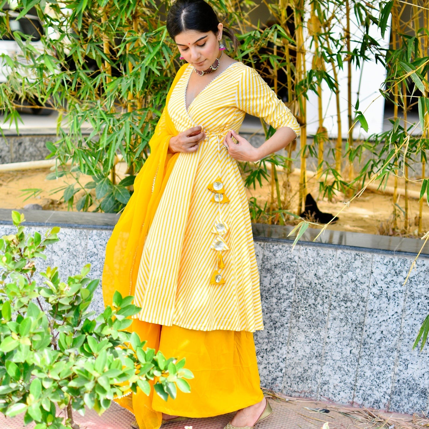 Yellow Leharia Sharara Suit Set