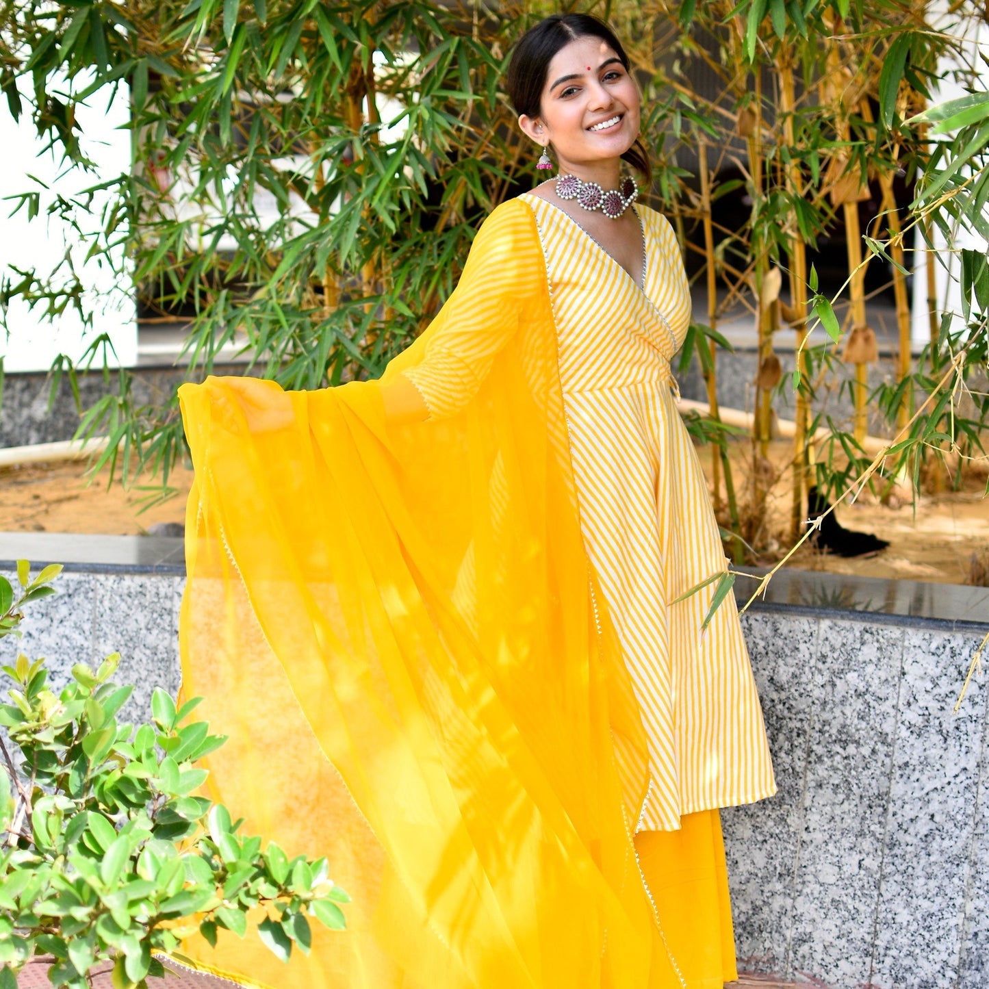 Yellow Leharia Sharara Suit Set