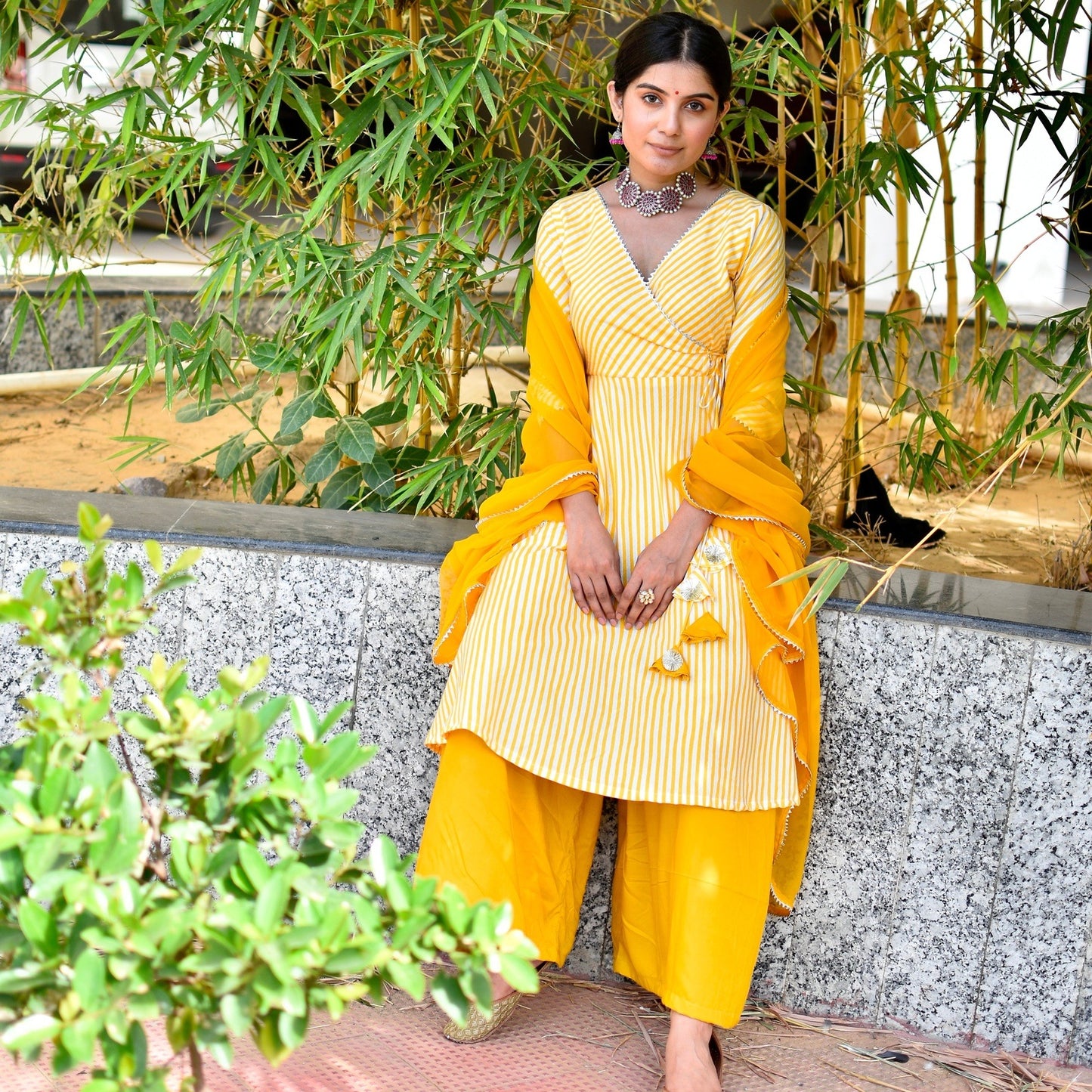 Yellow Leharia Sharara Suit Set