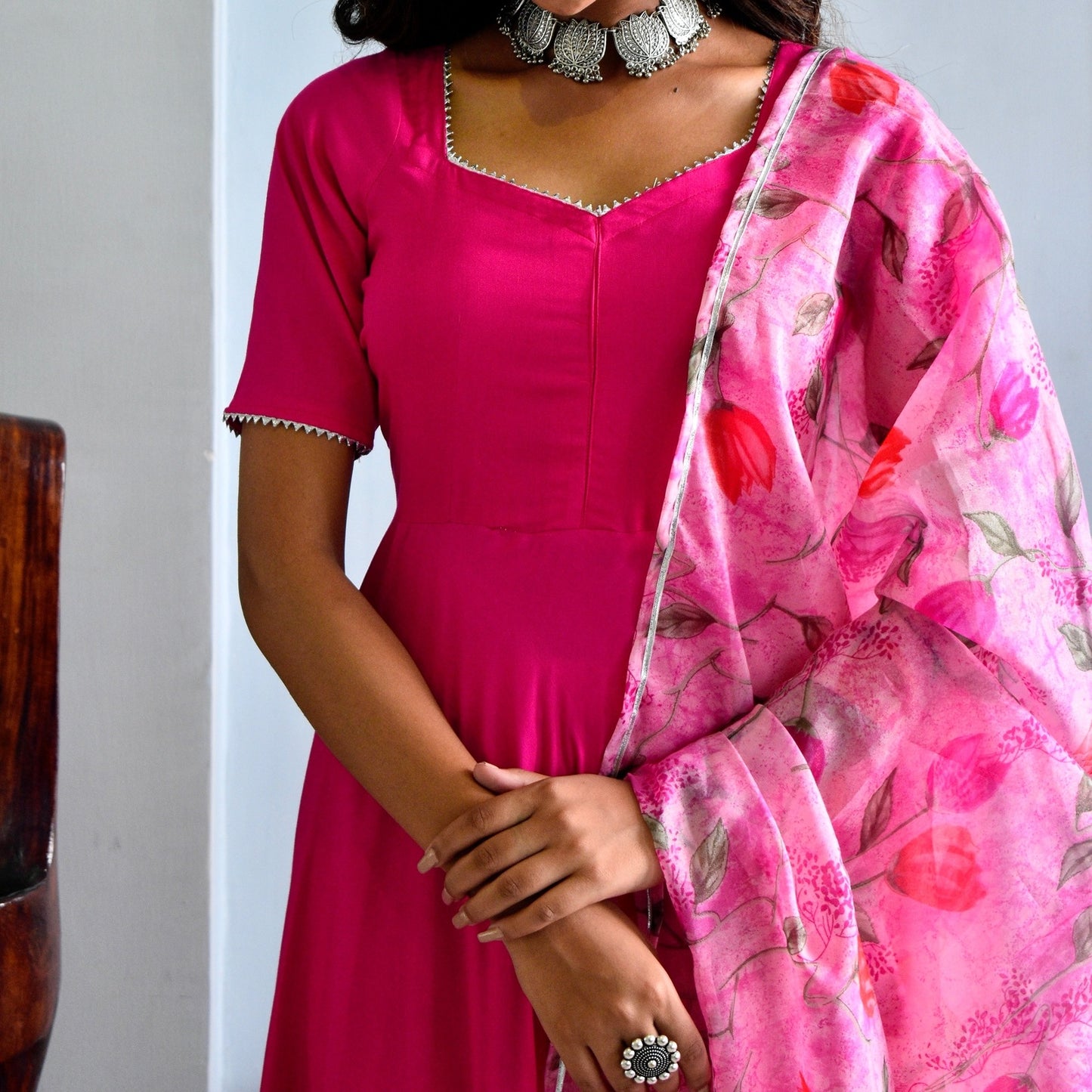 Pink Handpainted Suit Set