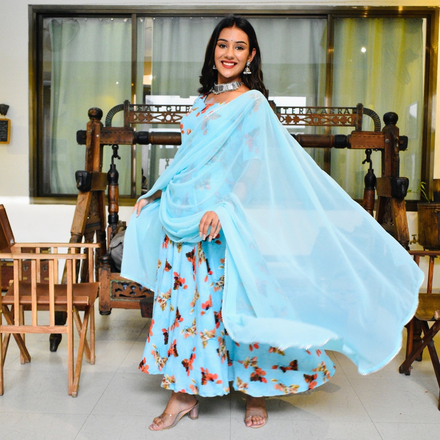 Dreamy Blue Floral Suit Set