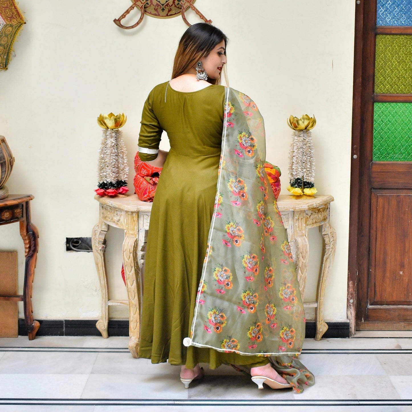 Olive Festive Suit Set