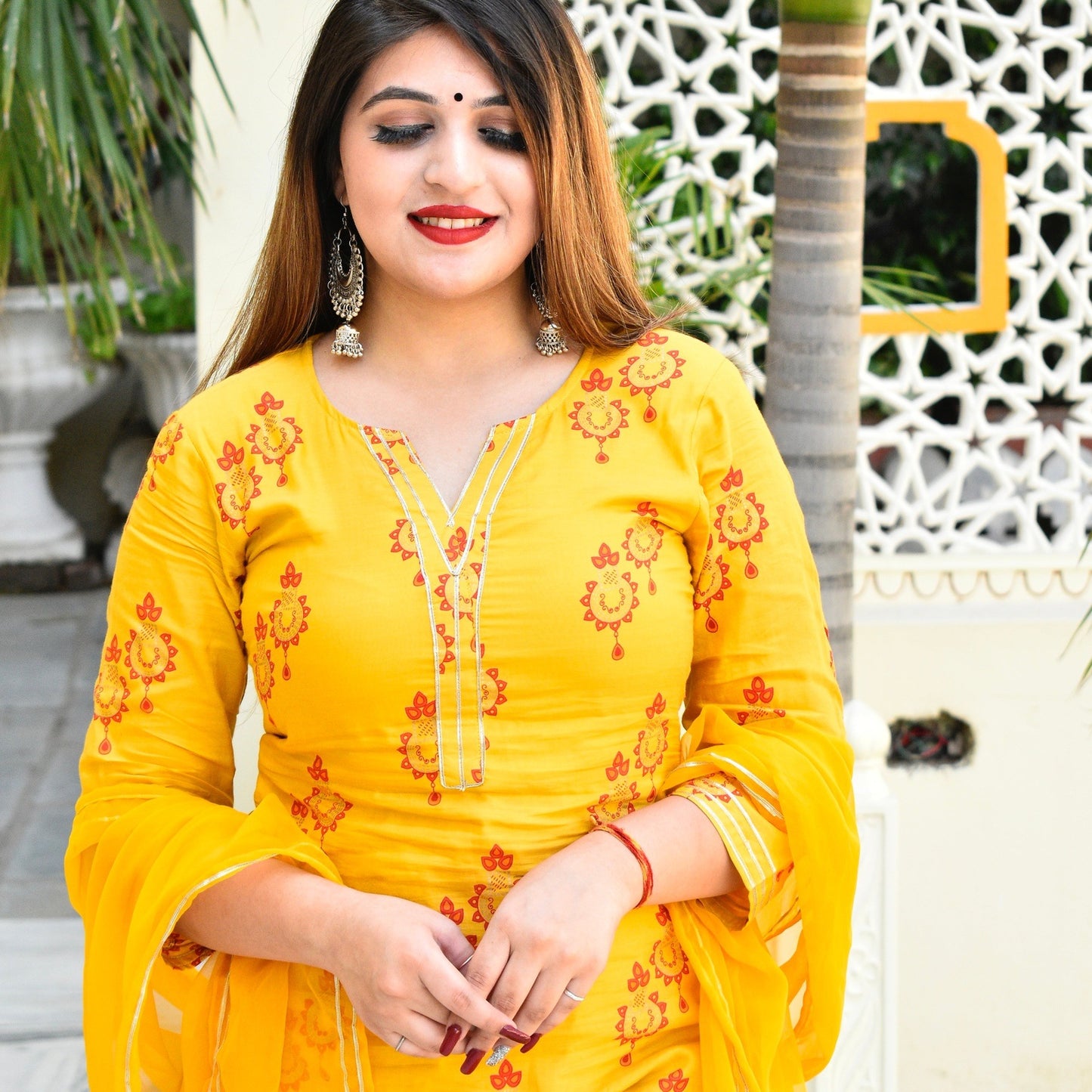 Yellow Muslin Suit Set