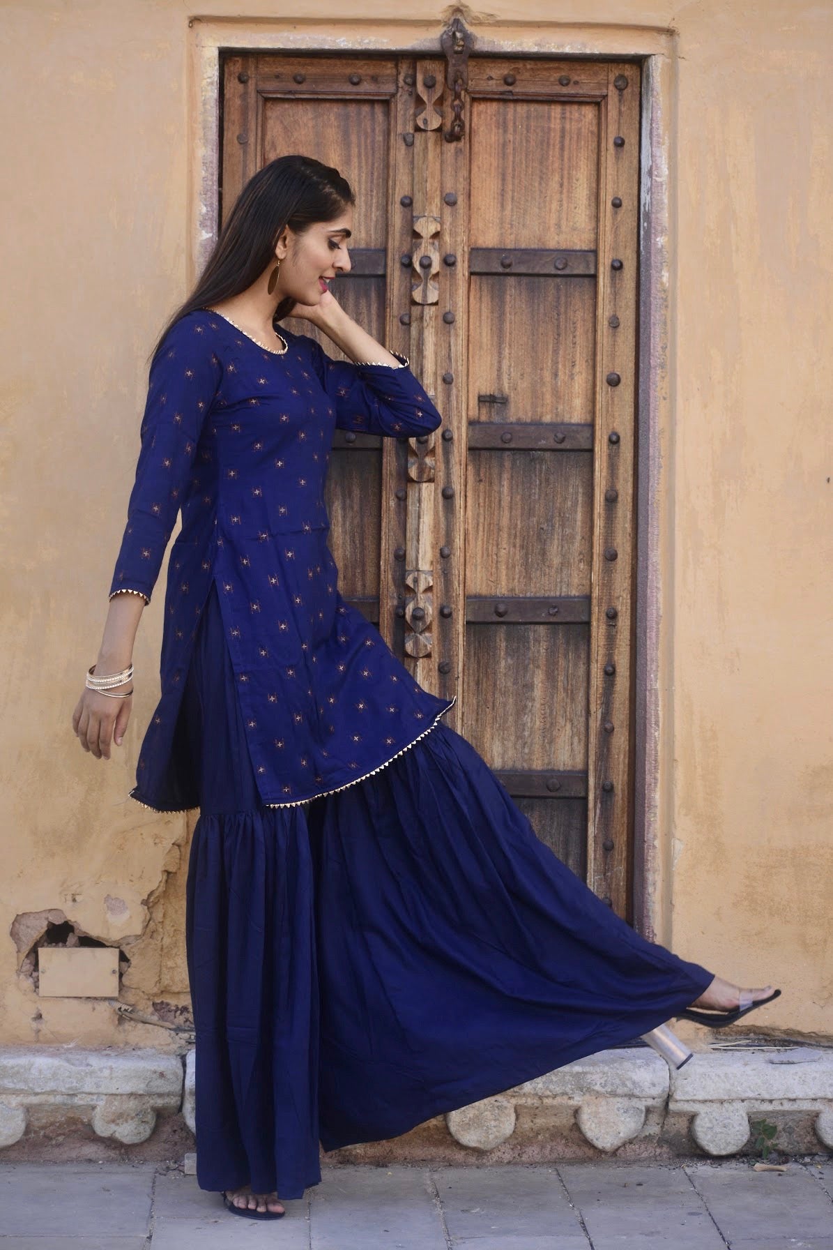 Blue Festive Sharara Kurta Set