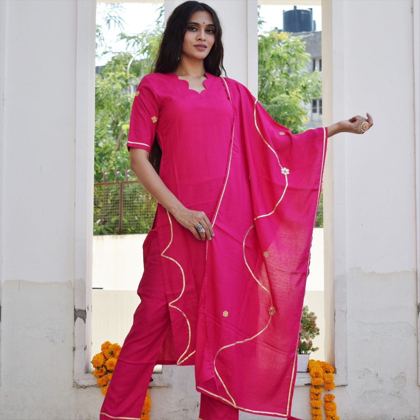 Pink Handwork Suit Set