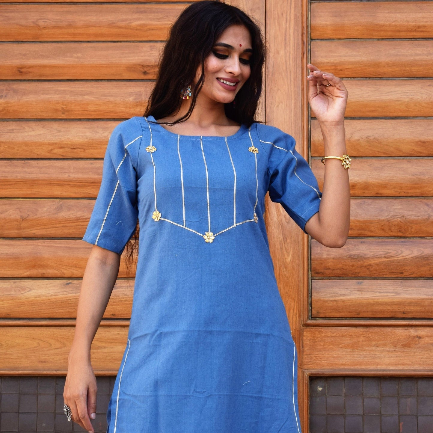 Blue Handwork Kurta Set