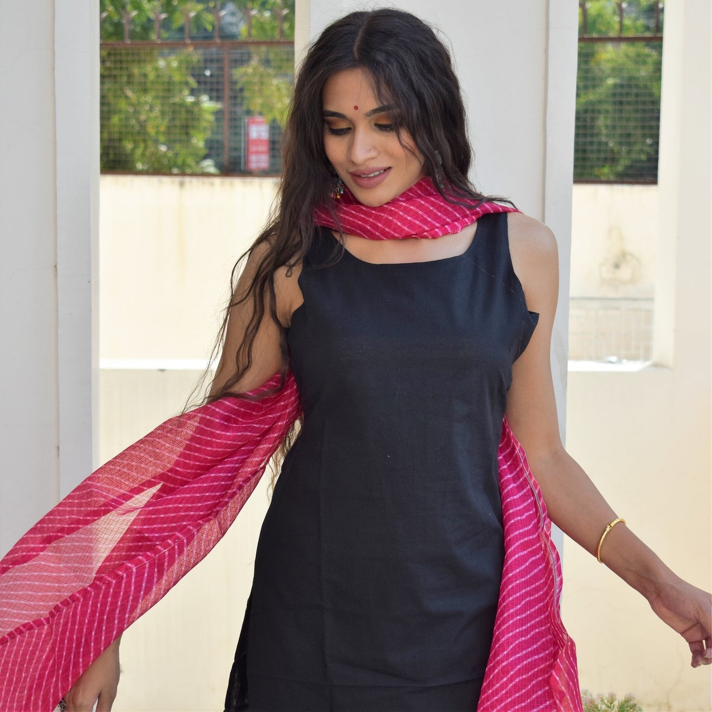 Black Pink Leharia Suit Set