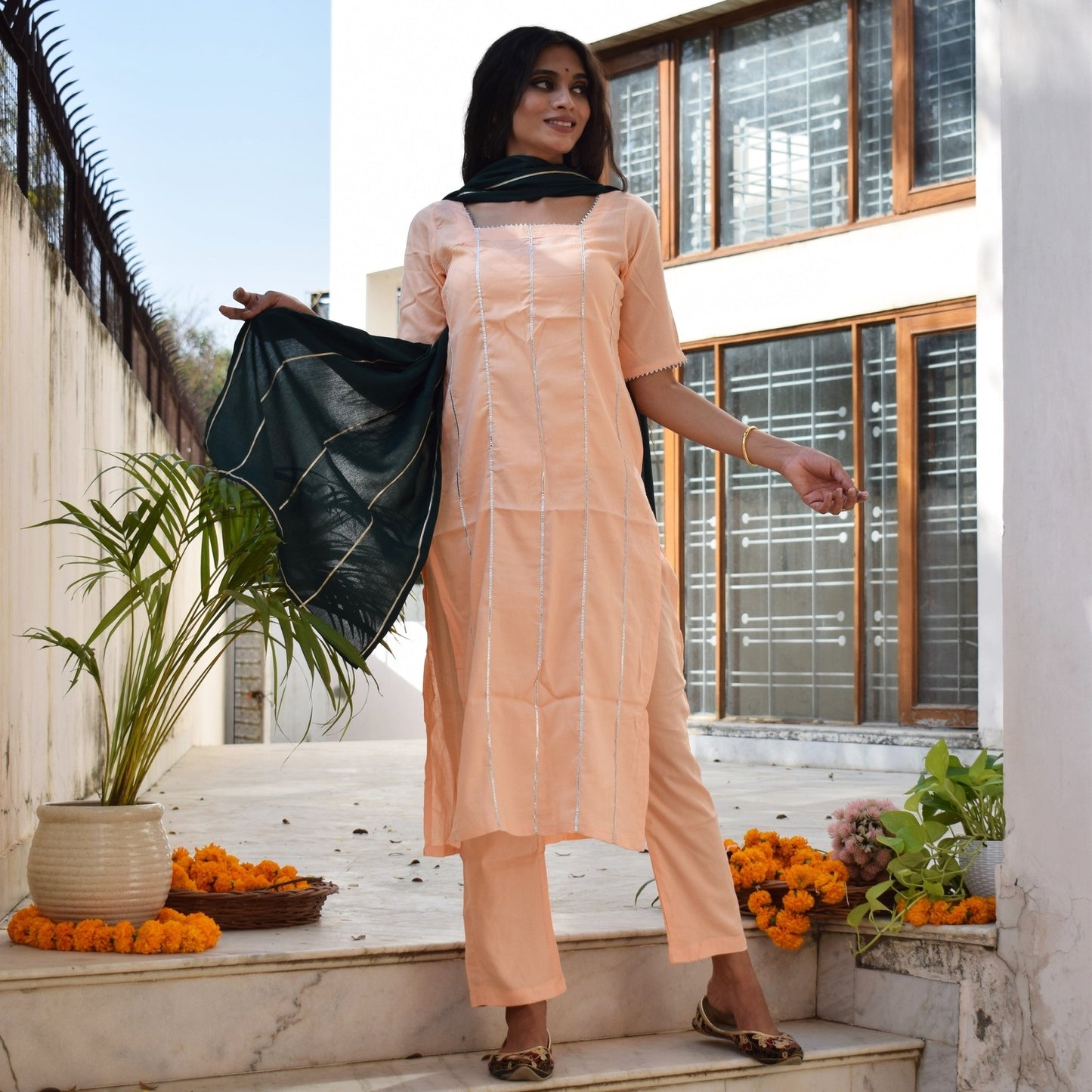 Coral Green Suit Set