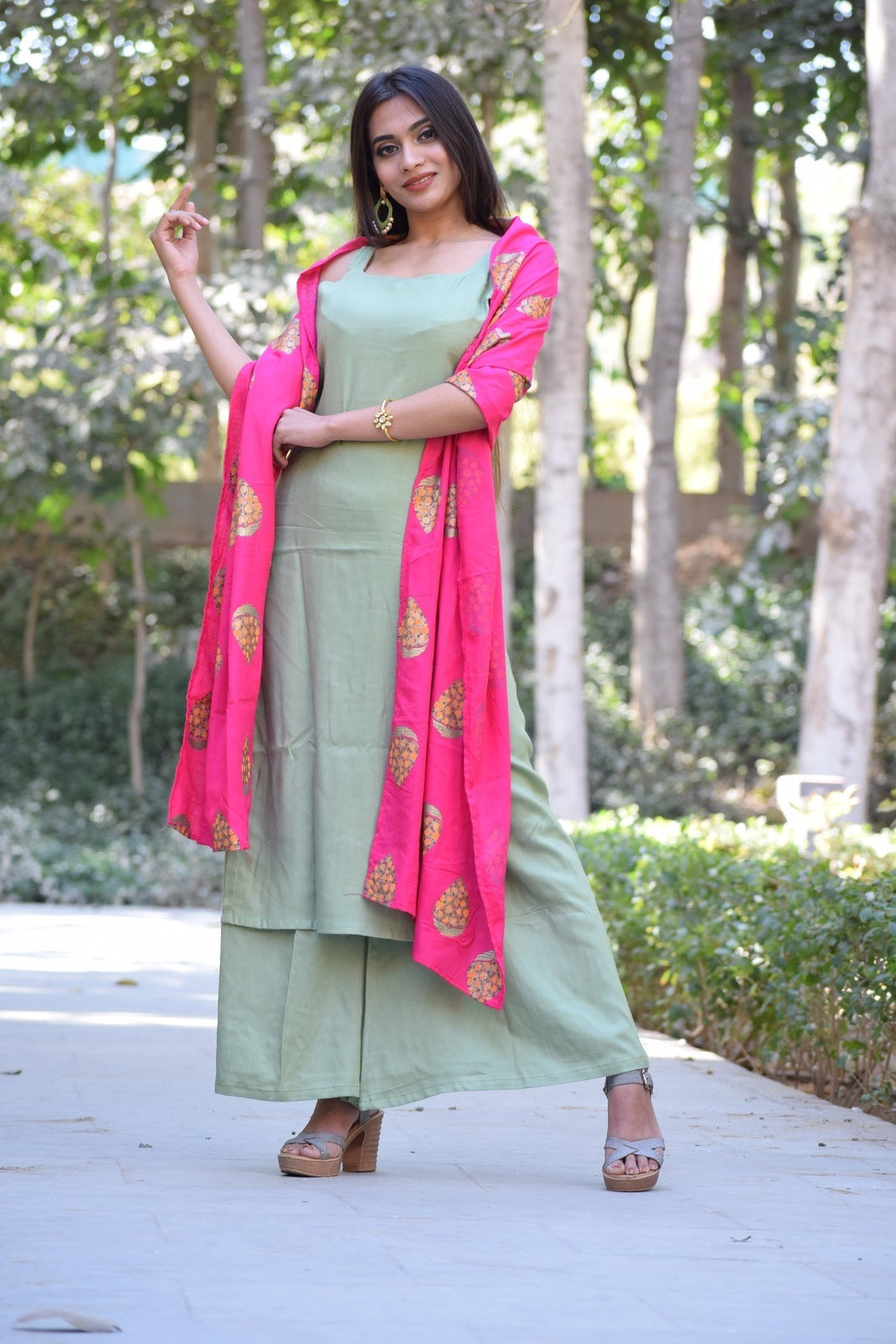 Mint Pink Foil Suit Set