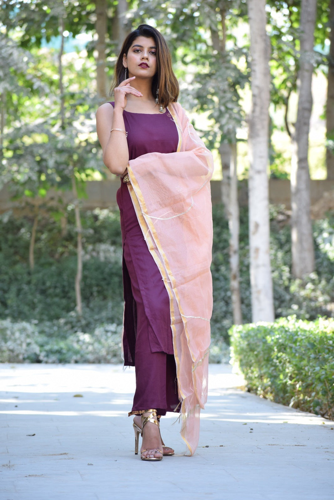 Wine Peach Suit Set