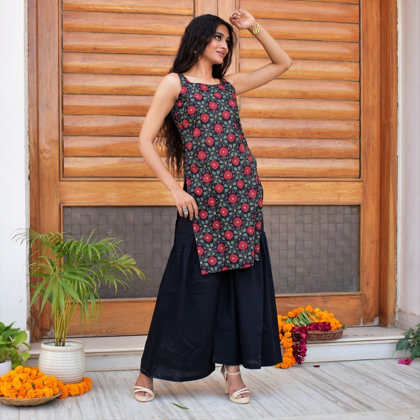Black Rose Kurta Set