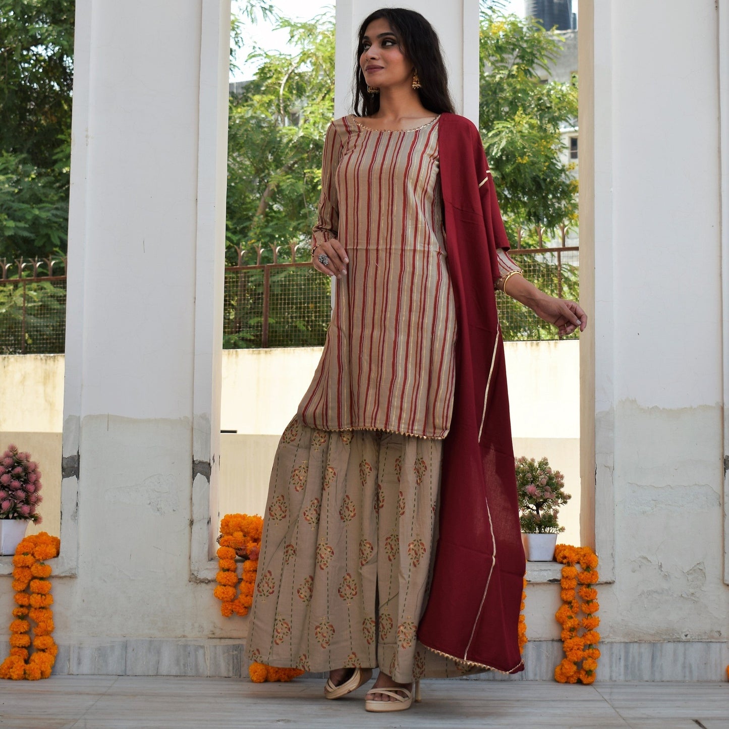 Sunset Foil Sharara Set