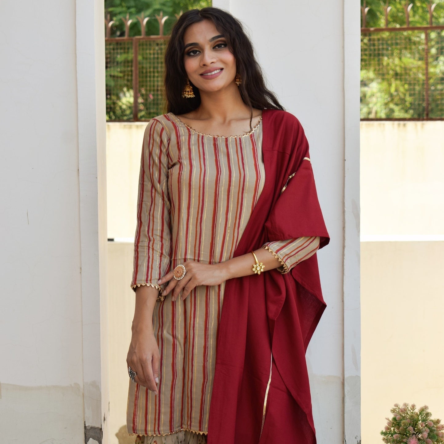 Sunset Foil Sharara Set