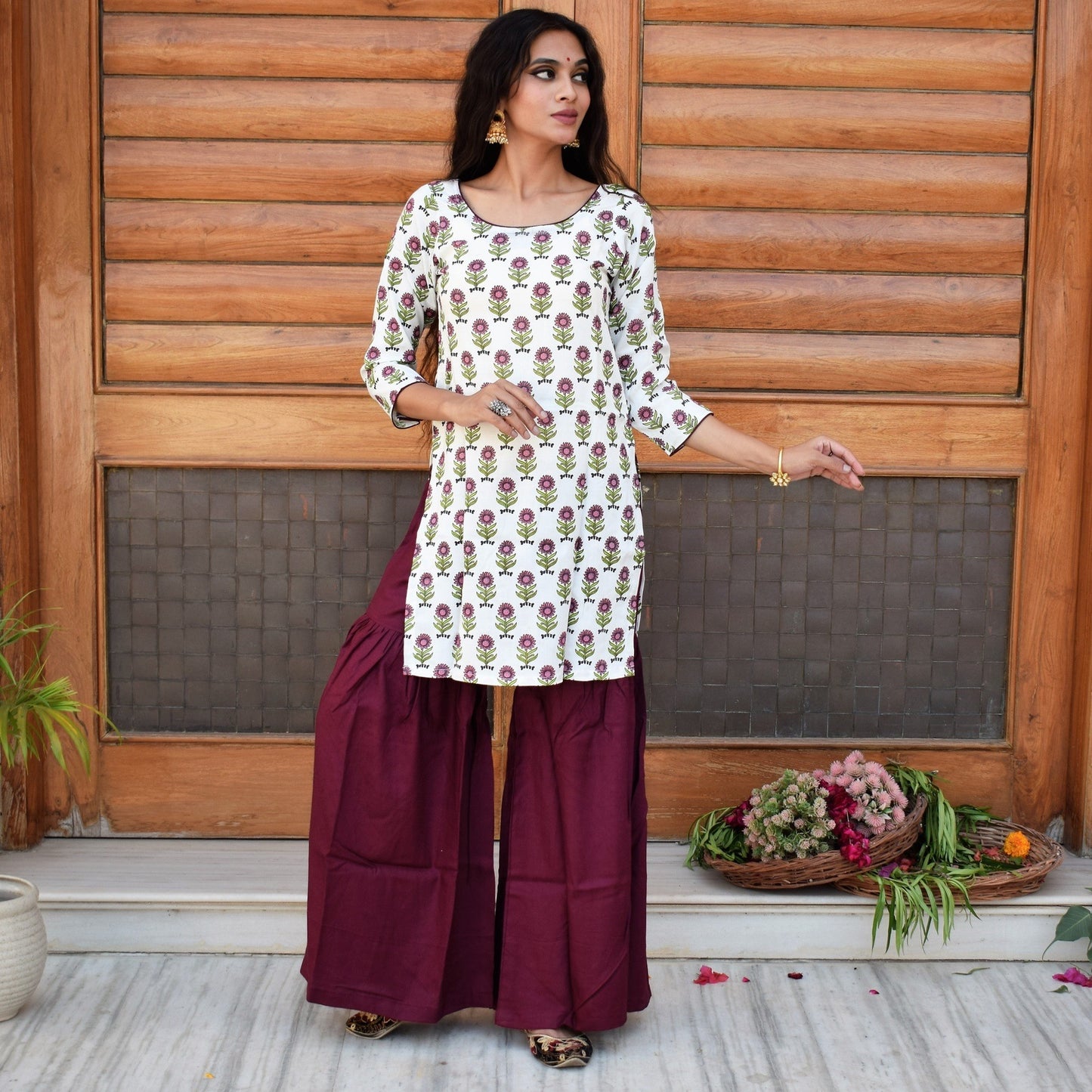 Spring Wine Kurta Set