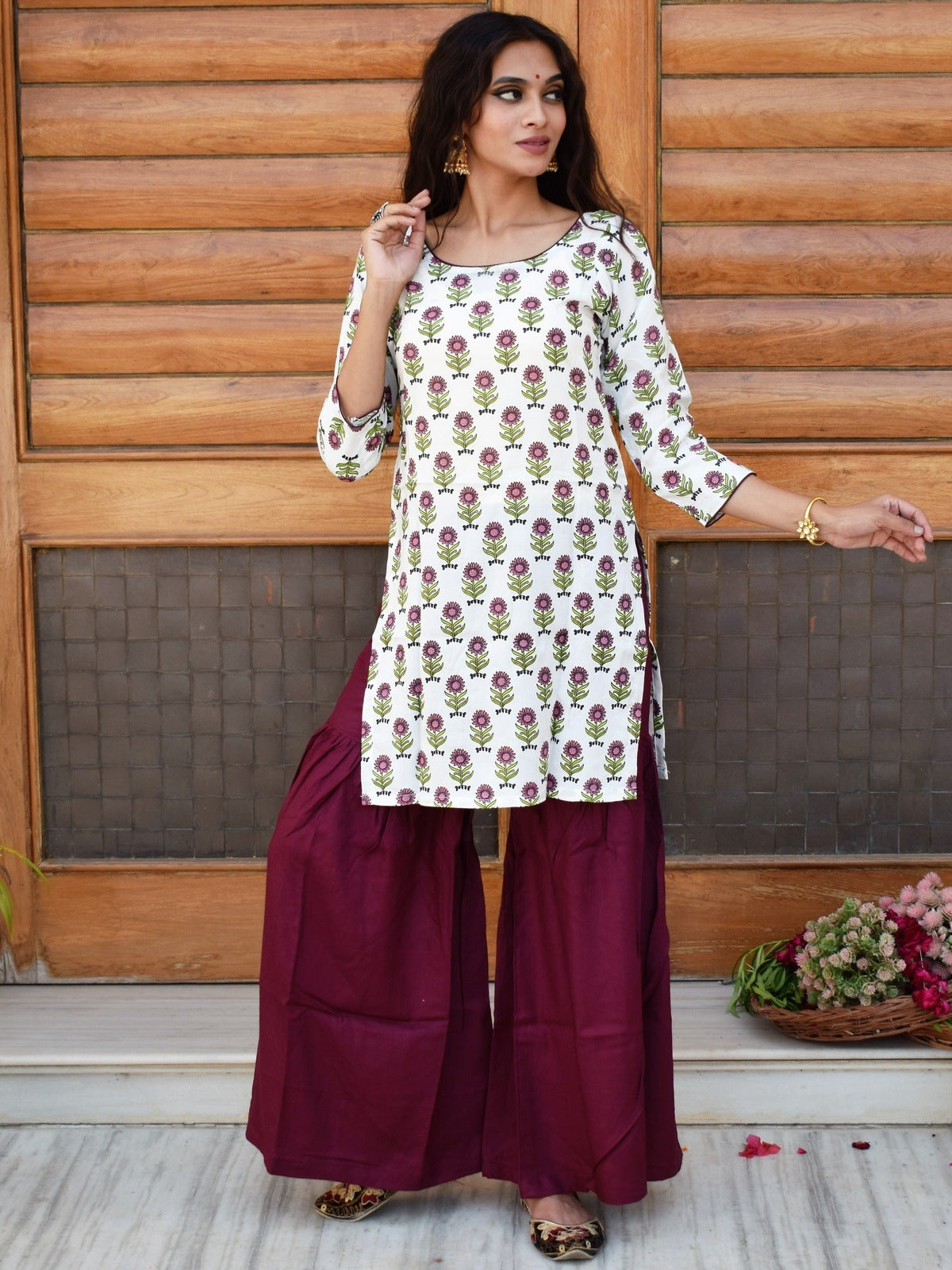 Spring Wine Kurta Set