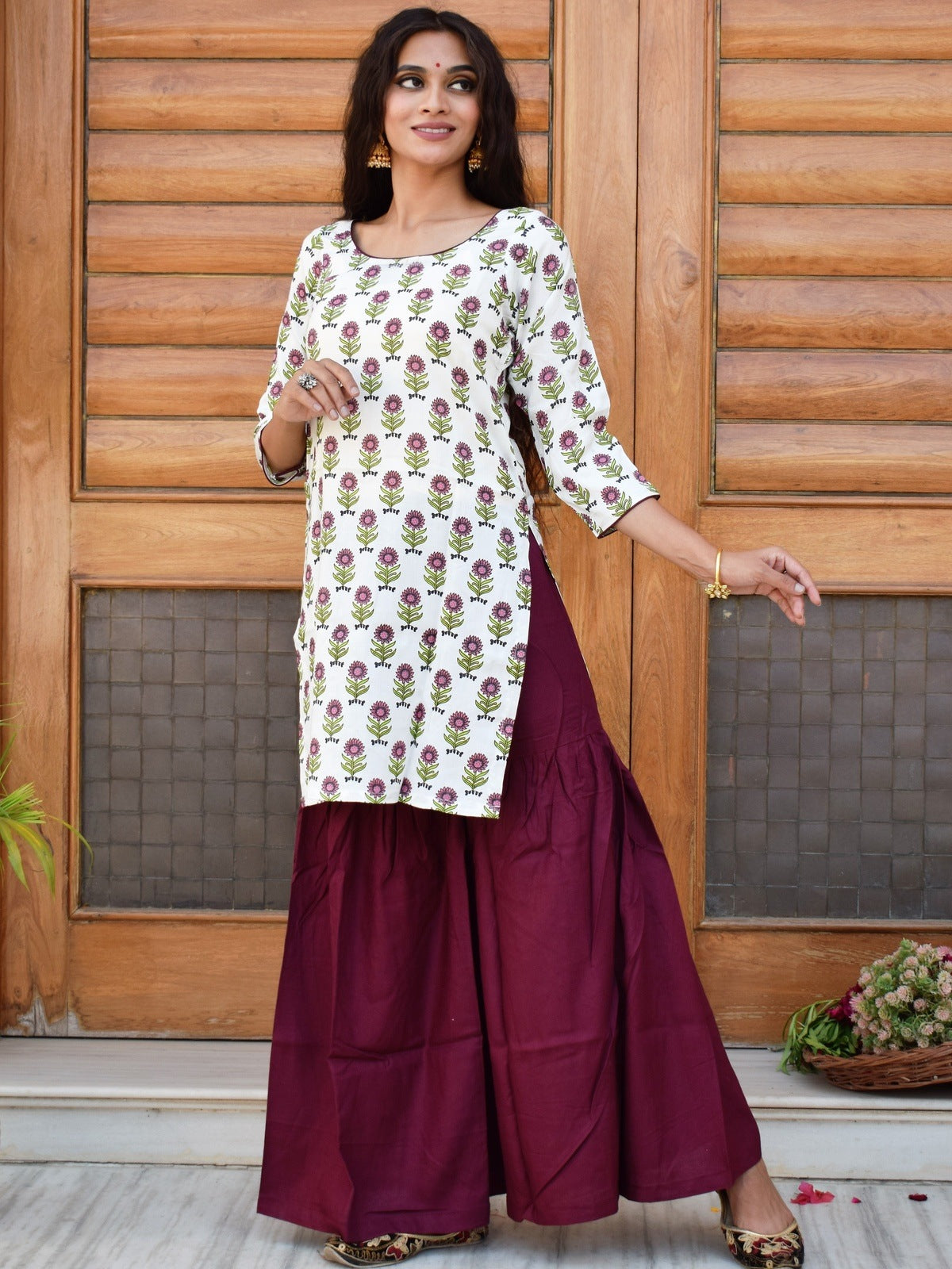 Spring Wine Kurta Set