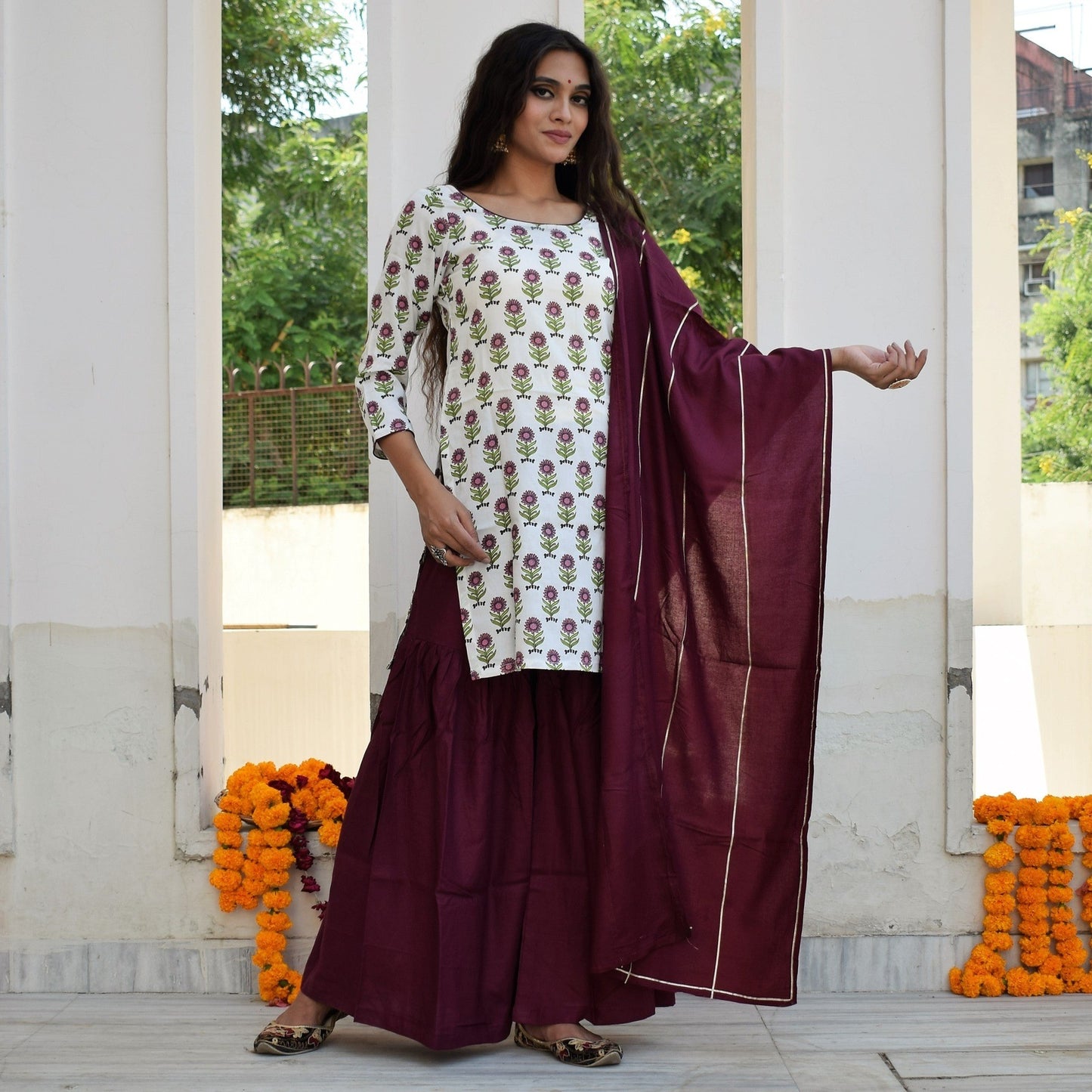 Spring Wine Sharara Set