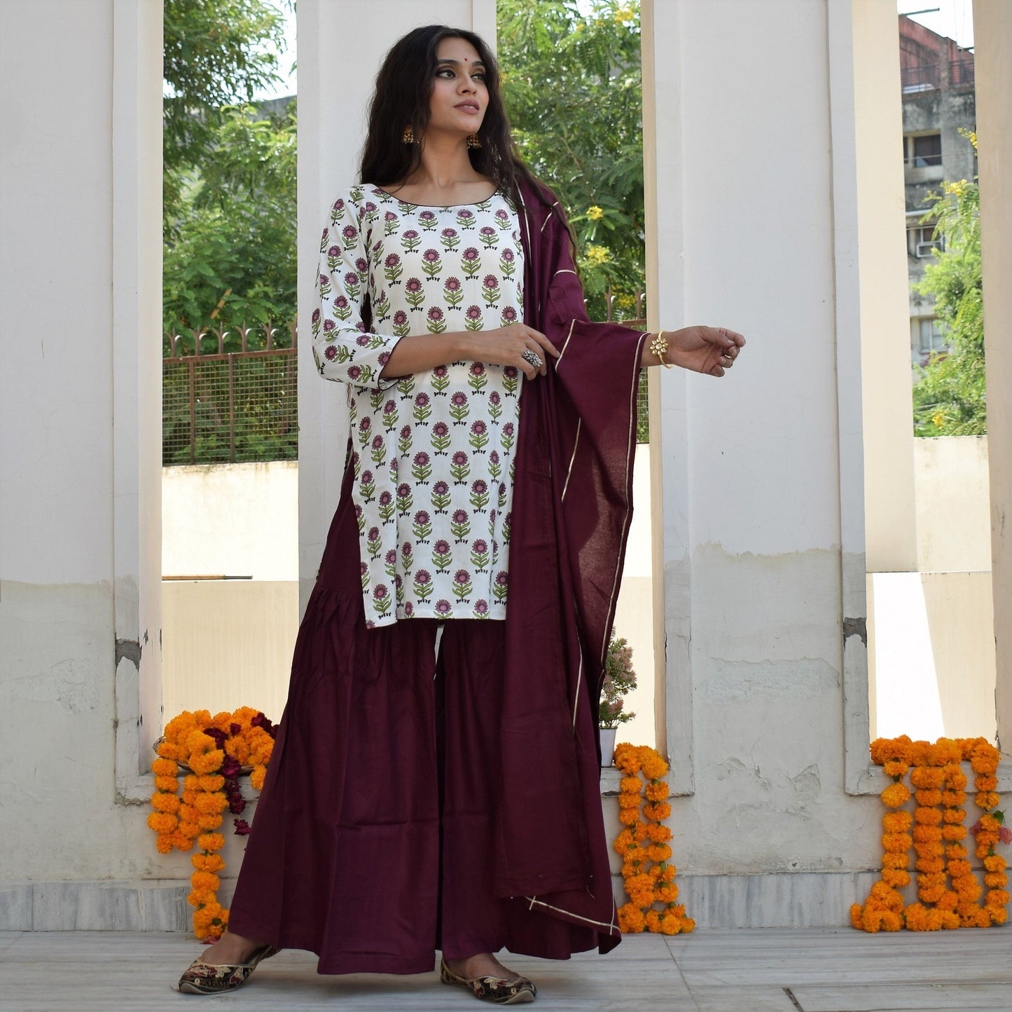 Spring Wine Sharara Set