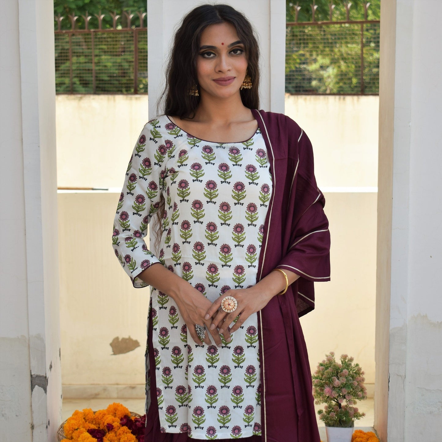 Spring Wine Sharara Set