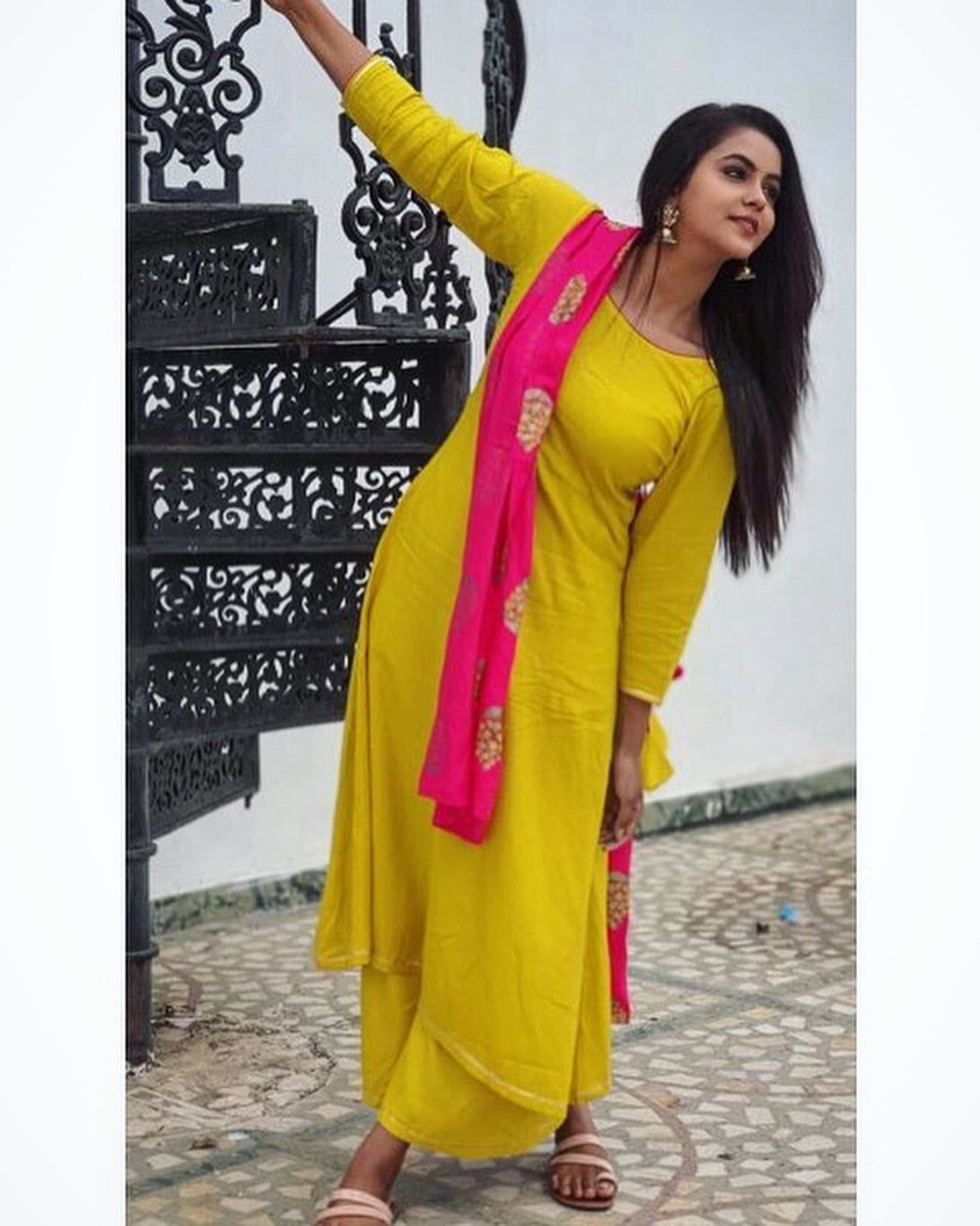 Lime Pink Tassel Suit set