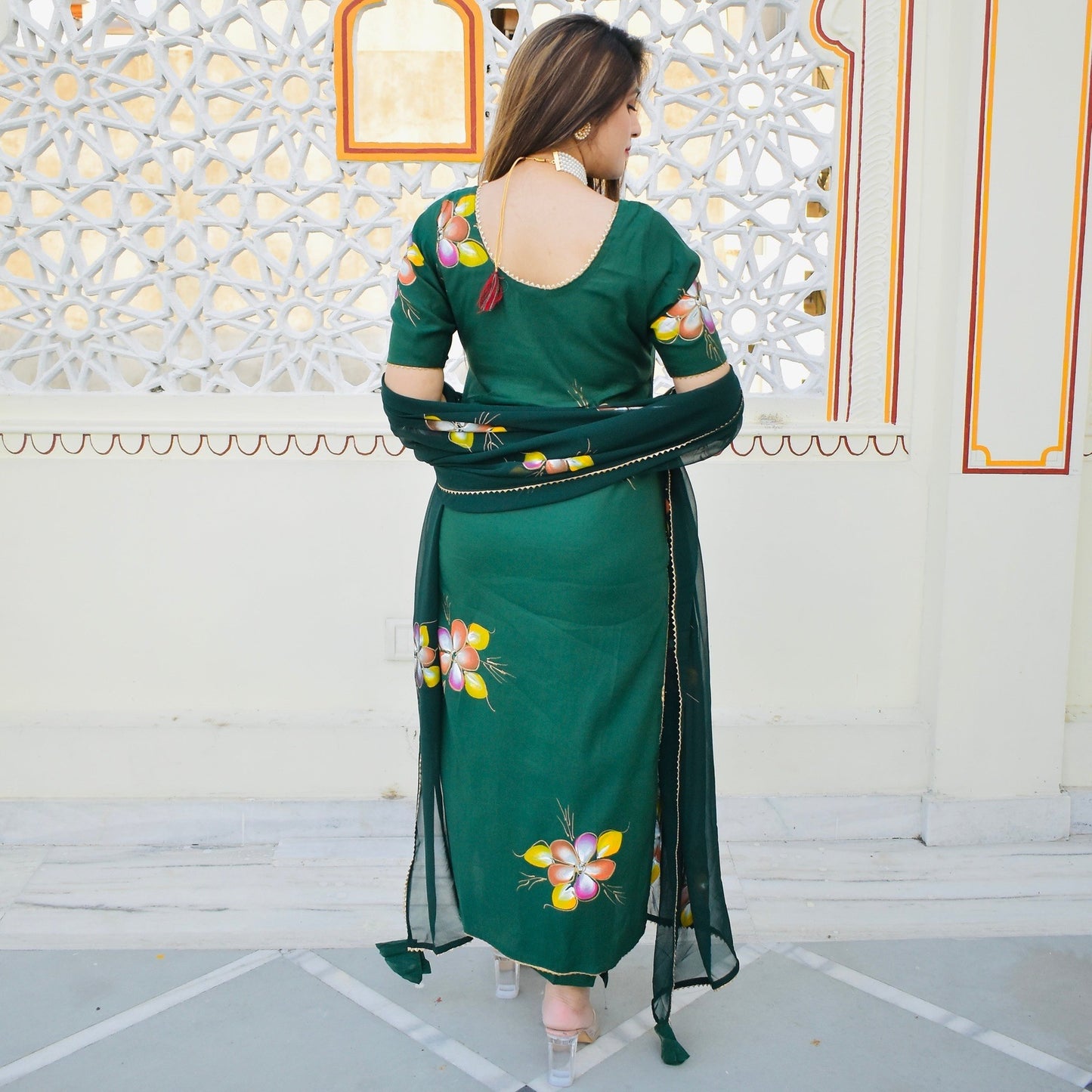 Emerald Handpainted Suit Set