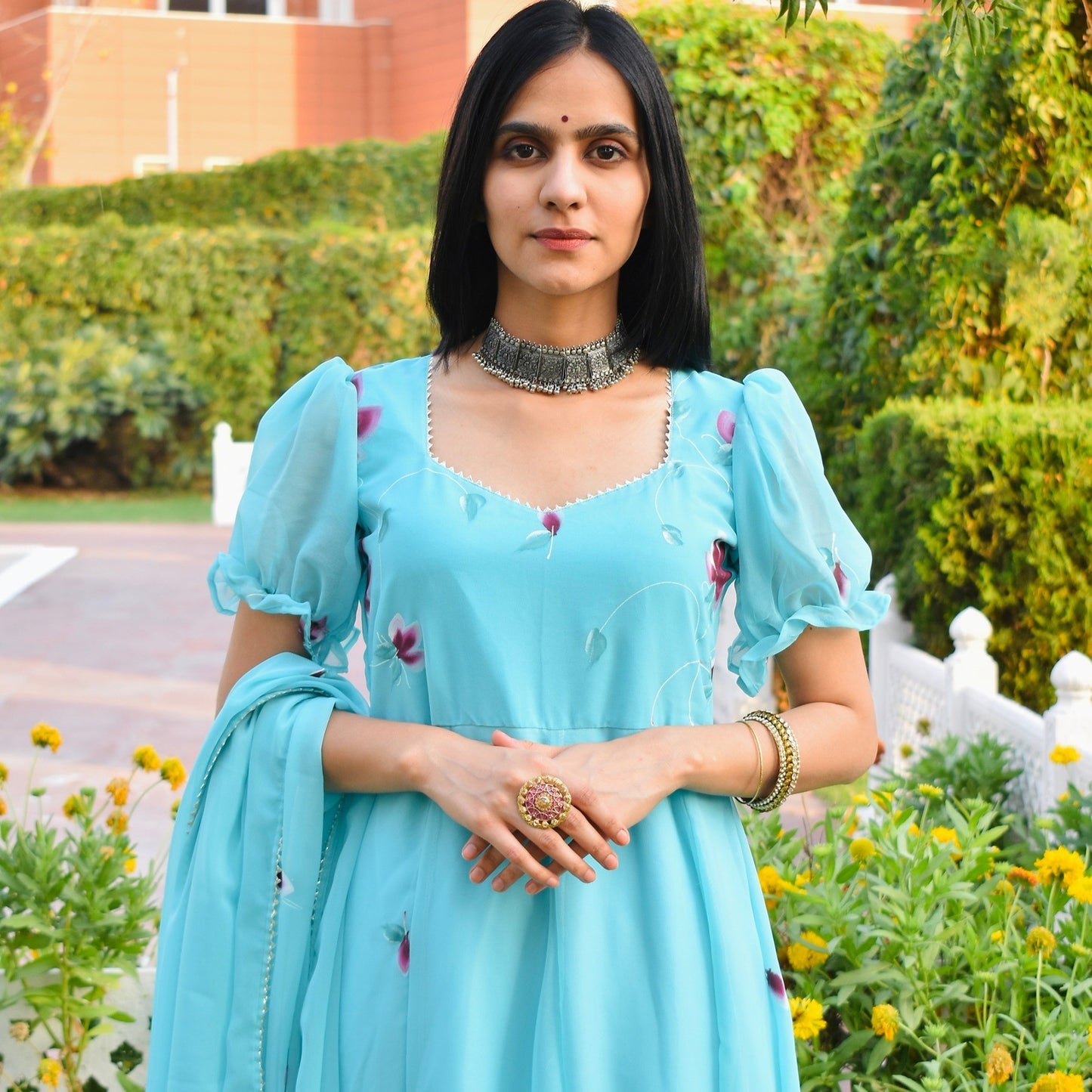 Soothing Sea Kali Handpainted Suit Set