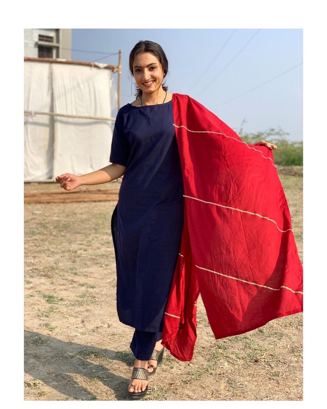 Dark Blue Ethnic Suit Set