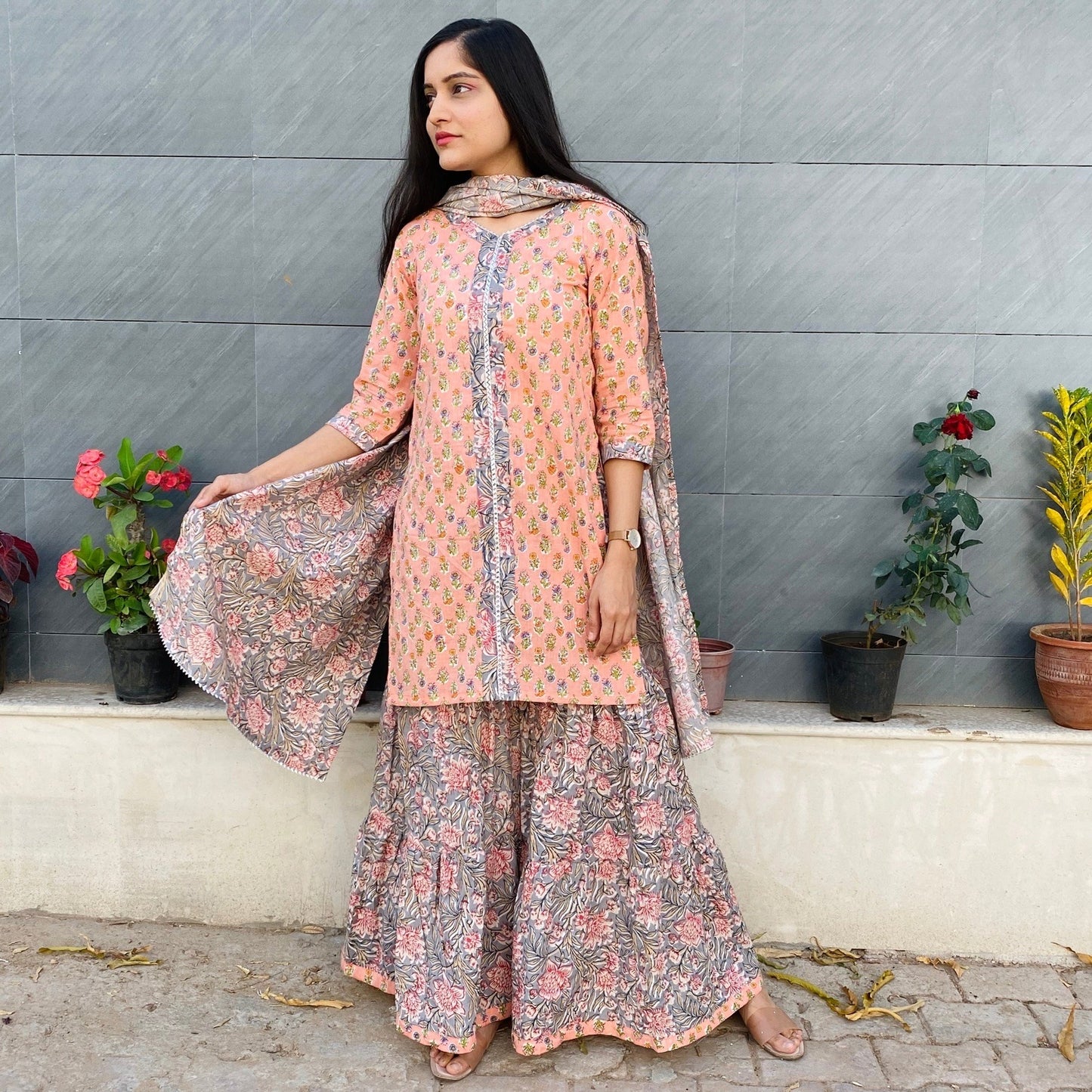 Bloom Garden Sharara Suit Set