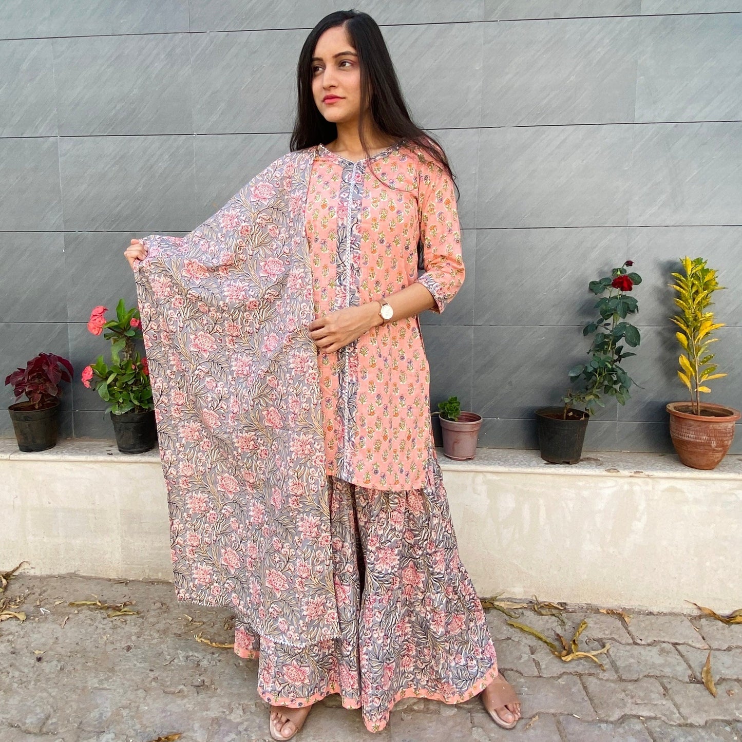 Bloom Garden Sharara Suit Set