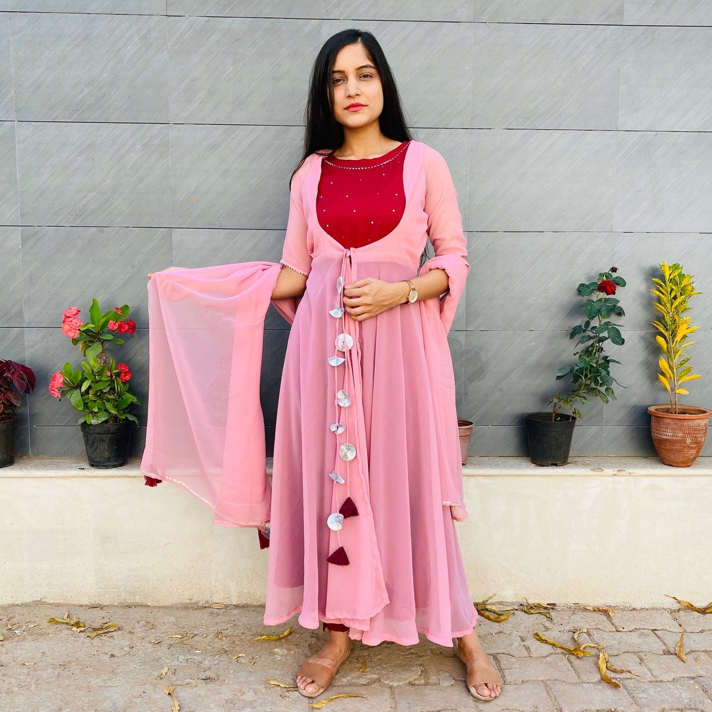 Blush Wine Jacket Suit Set