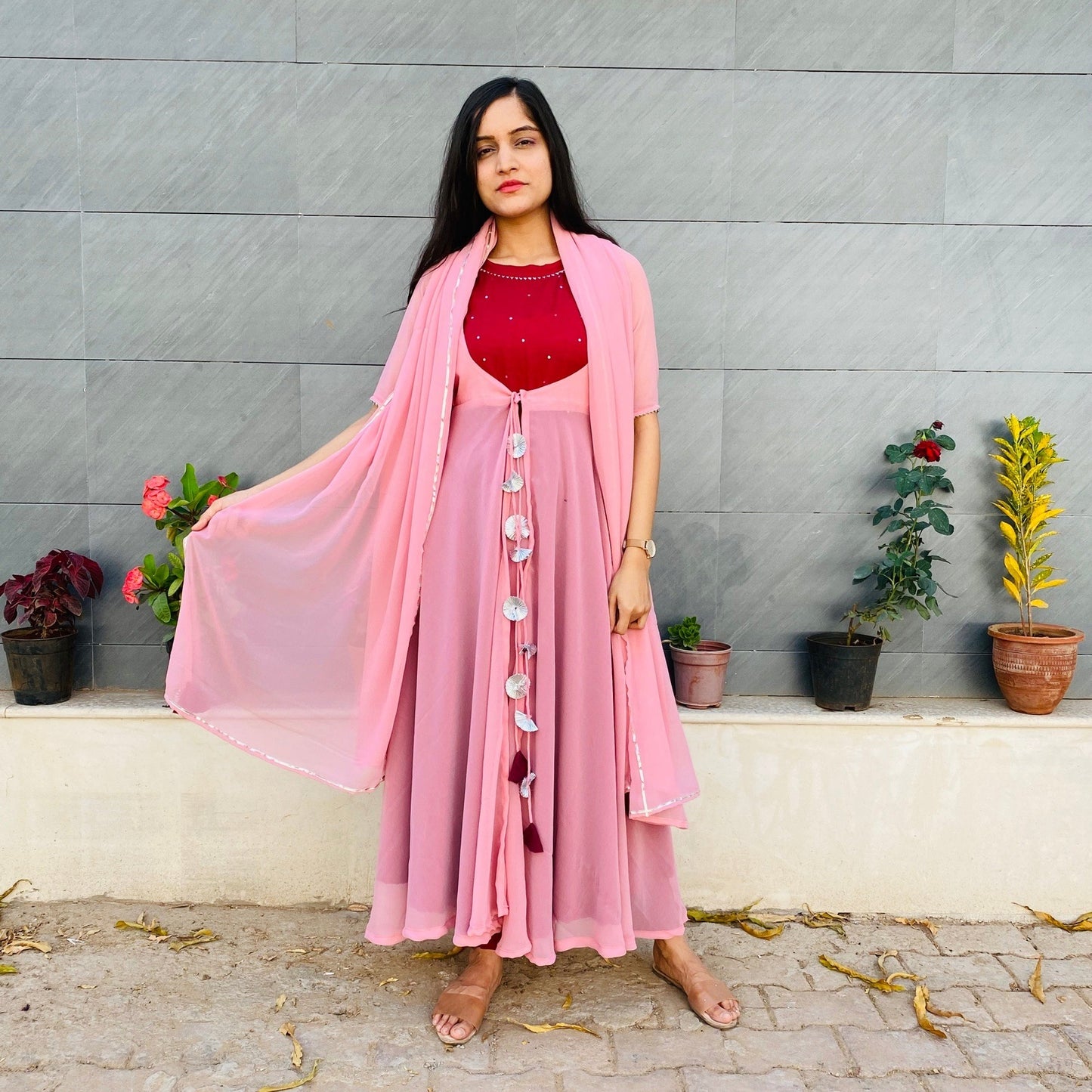 Blush Wine Jacket Suit Set