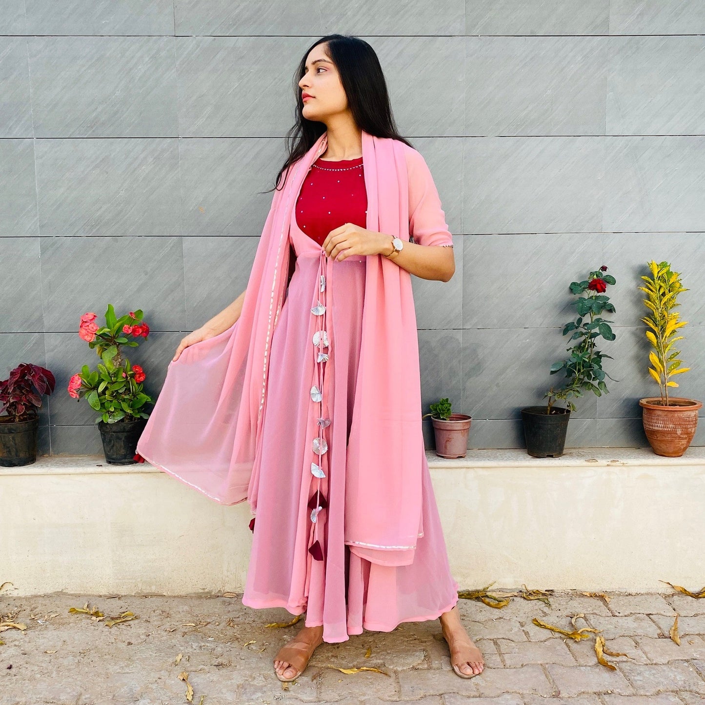 Blush Wine Jacket Suit Set