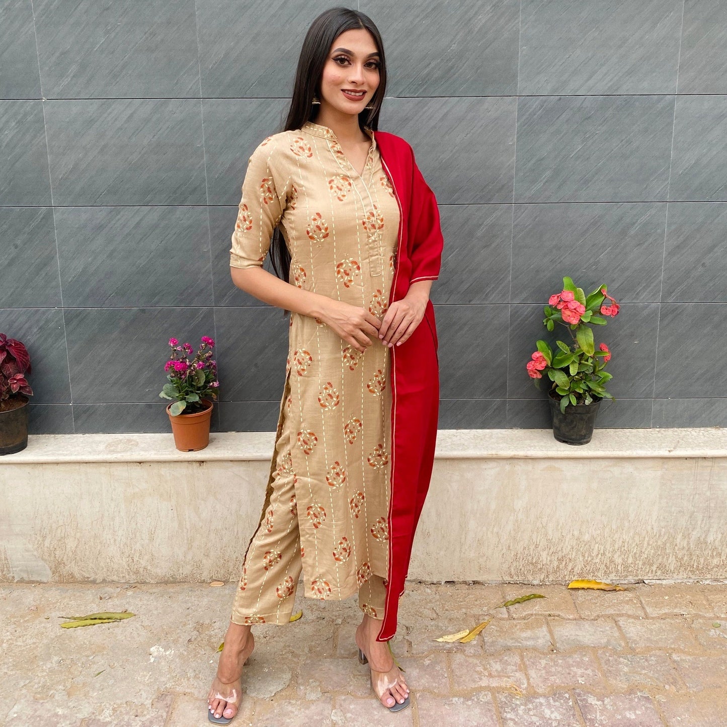 Ruby Foil Suit Set