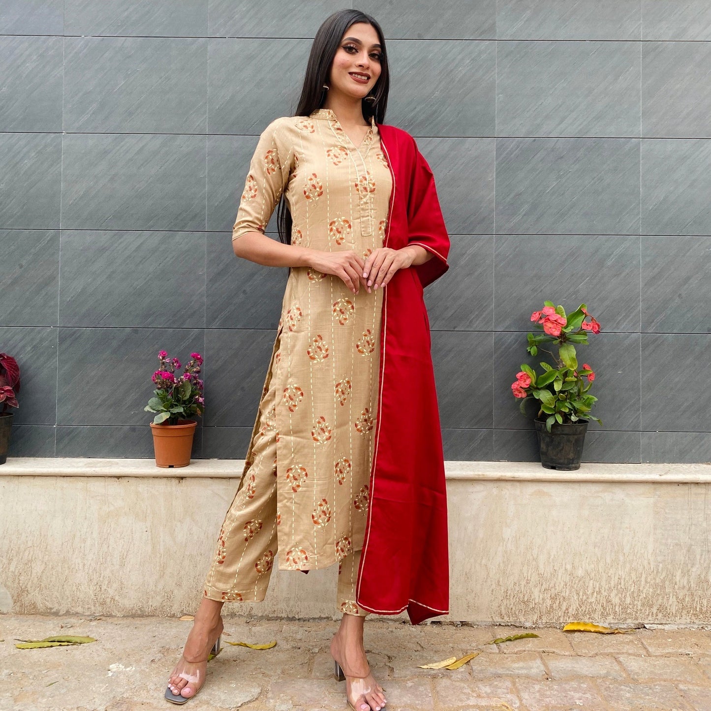 Ruby Foil Suit Set