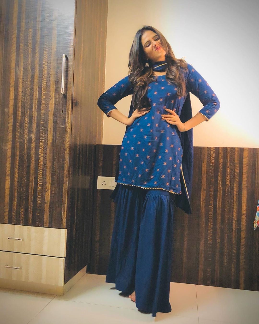 Blue Festive Sharara Set