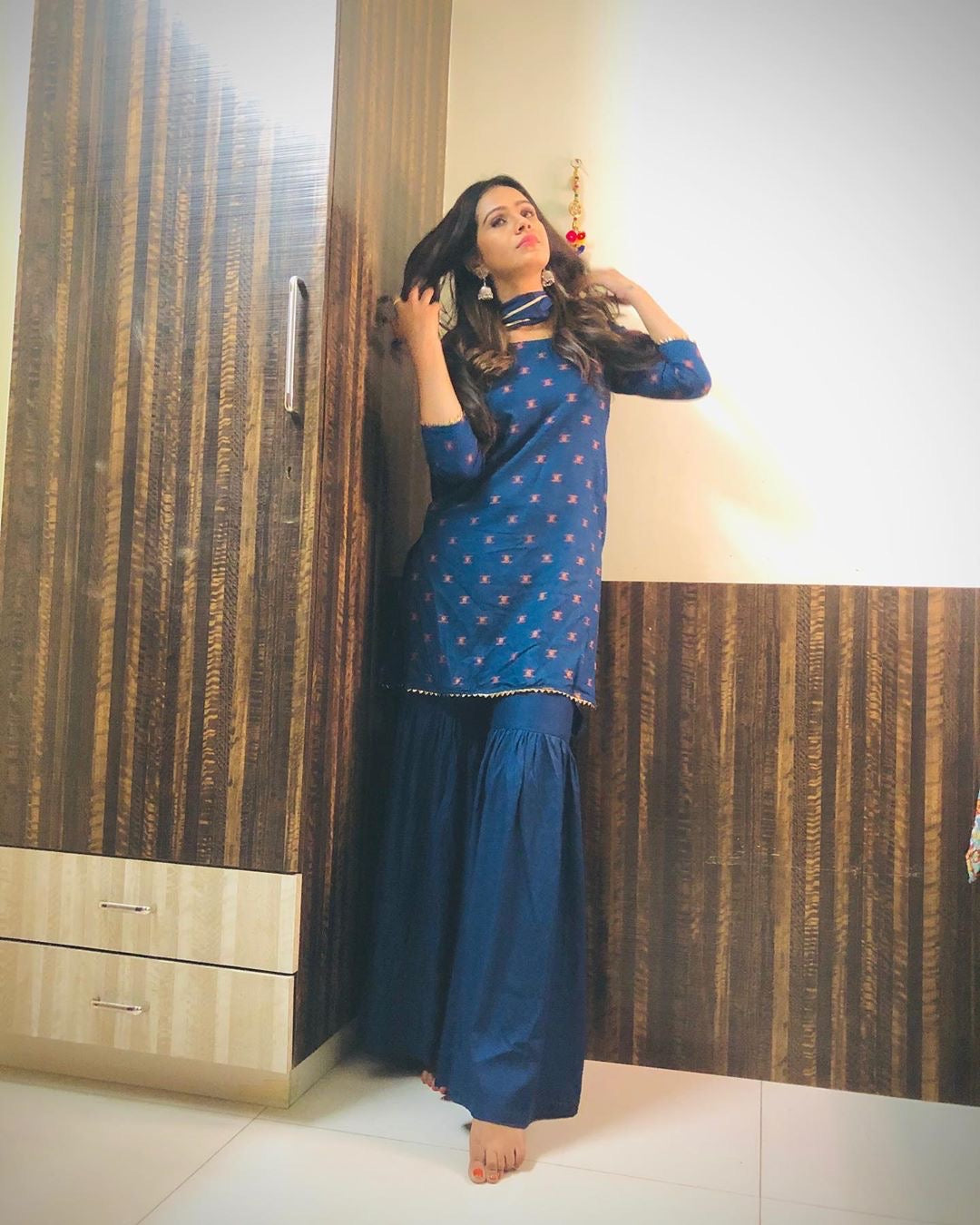 Blue Festive Sharara Set